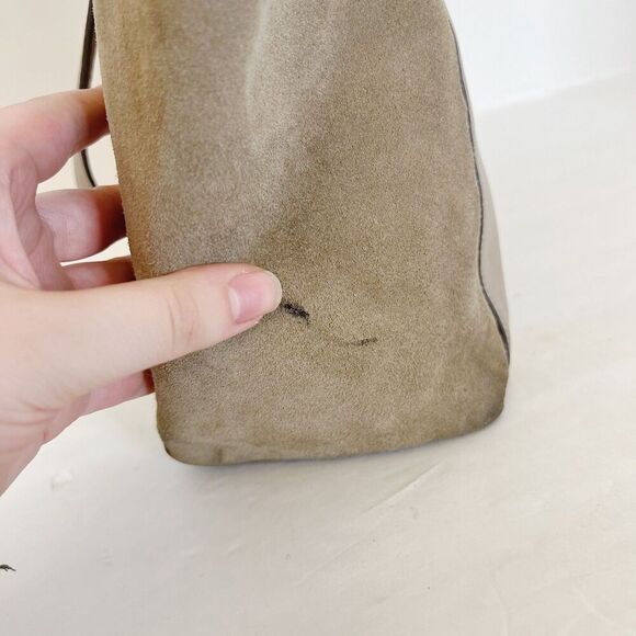 Coach Ava Tote in Taupe Leather and Suede Mixed Fabric Shoulder Bag Purse - Picture 9 of 12